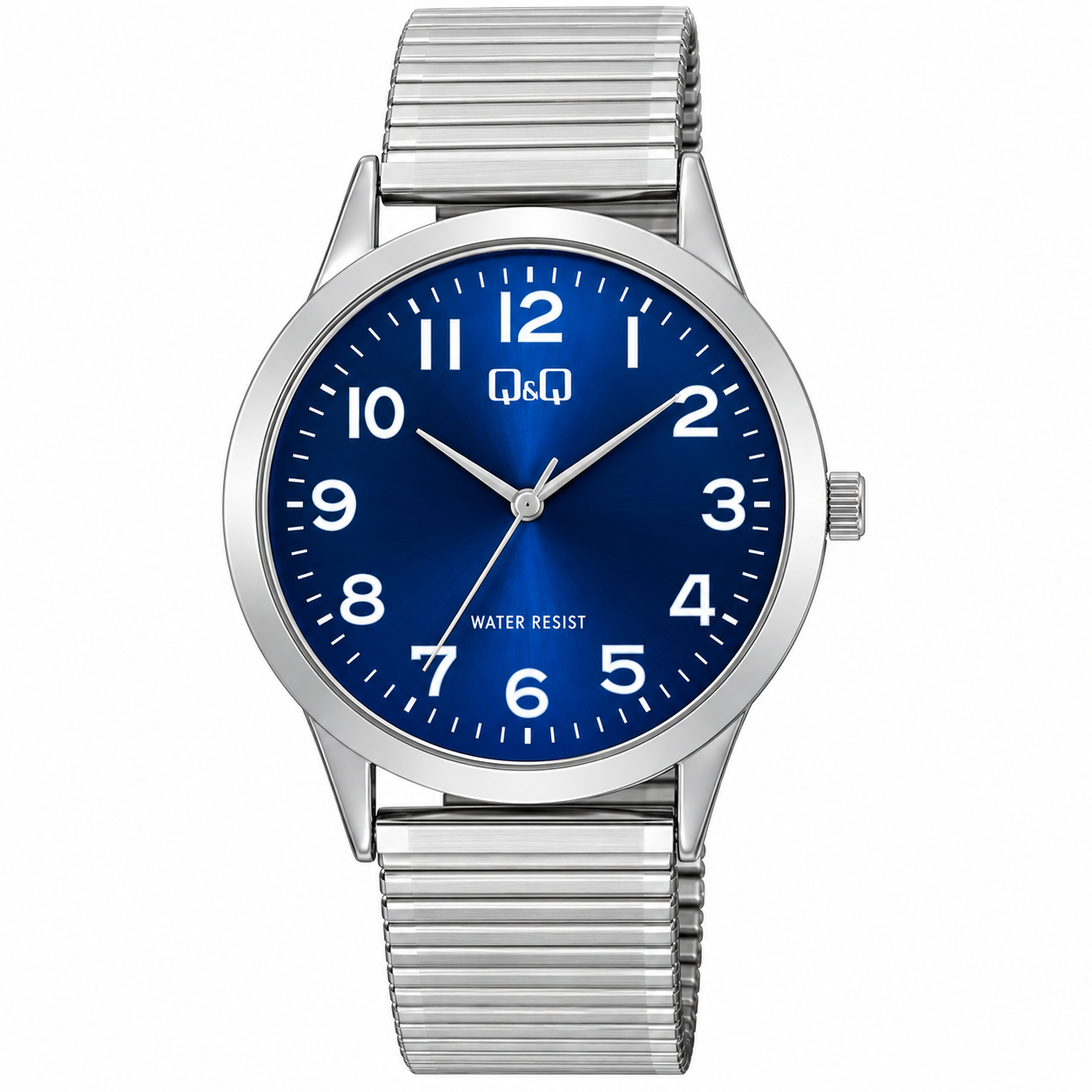 Reloj Q&Q para caballero - C10A-073PY - plateado con esfera azul