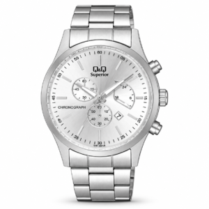 Reloj Q&Q para caballero – C24A-001VY – plateado con esfera negra