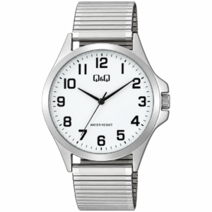 Reloj Q&Q para caballero – C36A-024PY – plateado con esfera blanca