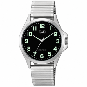 Reloj Q&Q para caballero – C36A-025PY – plateado con esfera negra