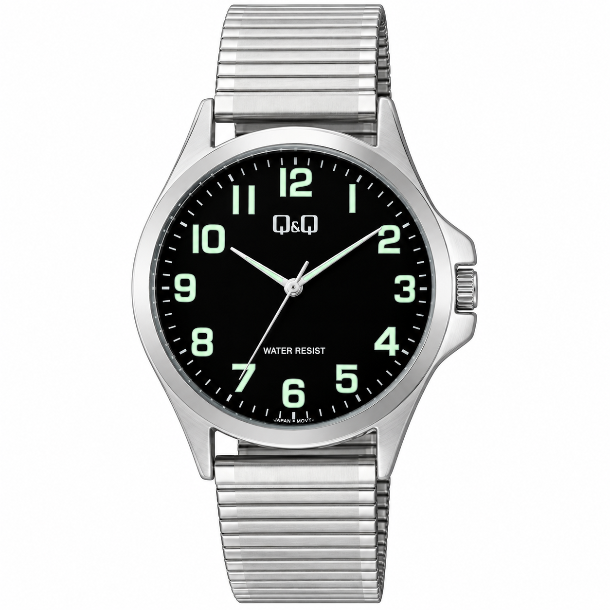 Reloj Q&Q para caballero - C36A-025PY - plateado con esfera negra