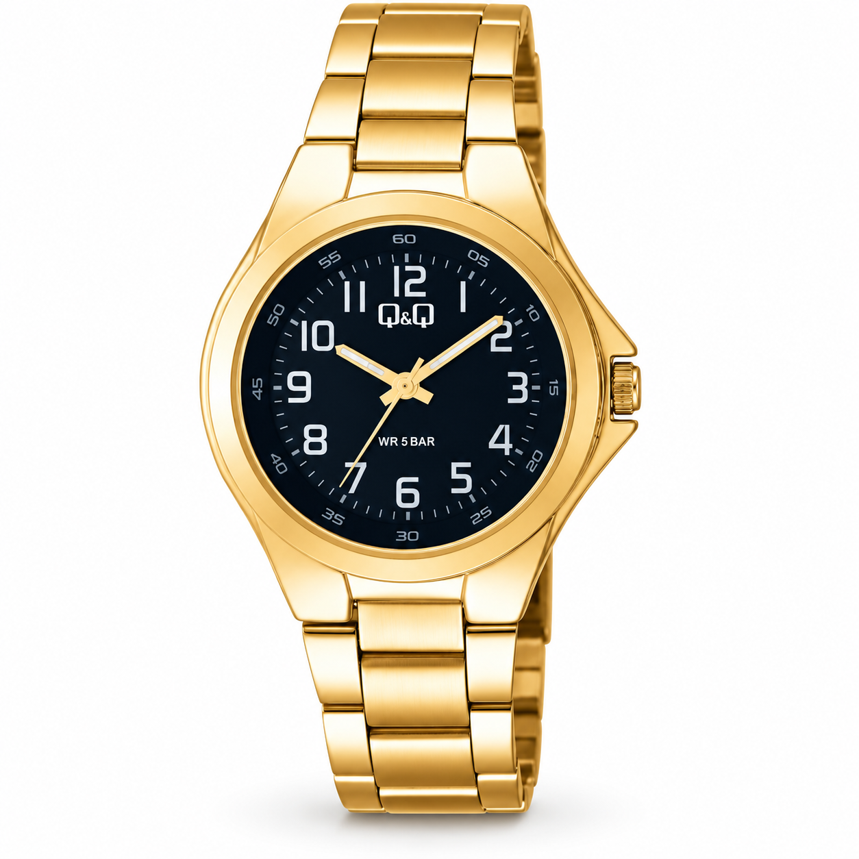 Reloj Q&Q para caballero - C57A-005PY - dorado con esfera azul