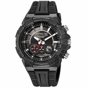 Reloj Q&Q para caballero – DG08-001Y – negro con esfera gris y cronógrafos