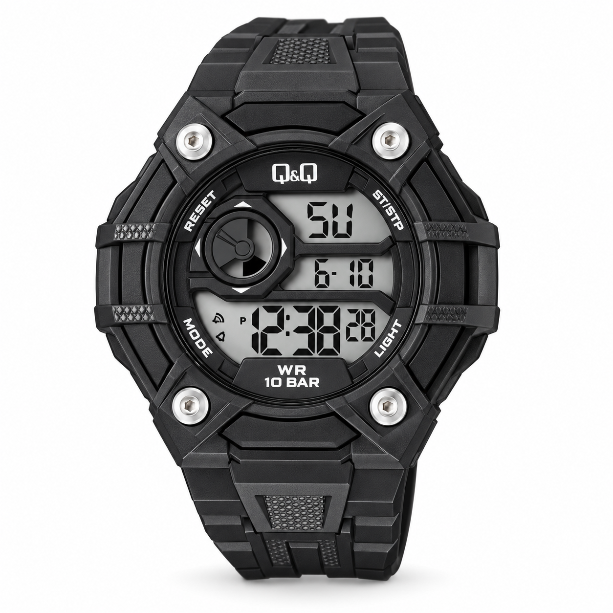 Reloj Q&Q para caballero - G18A-001VY - pantalla digital negra con detalles grises