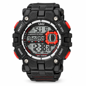 Reloj Q&Q para caballero – G27A-003VY – negro con detalles rojos