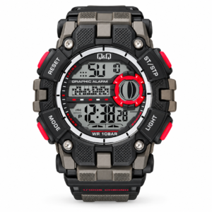 Reloj Q&Q para caballero – G27A-007VY – oscuro con detalles rojos