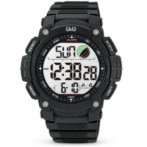 Reloj Q&Q para caballero – M119J001Y – pantalla digital negra con detalles verdes