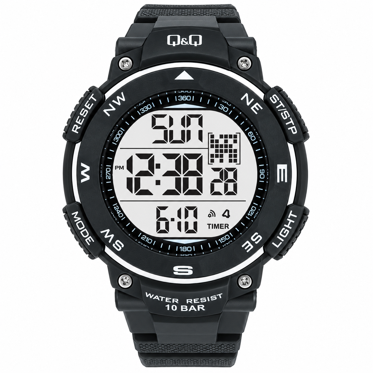 Reloj Q&Q para caballero - M124J002Y - pantalla digital negra y blanca