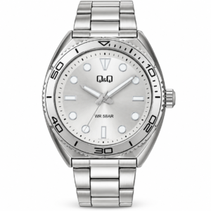Reloj Q&Q para caballero – Q09C-002PY – negro con esfera blanca
