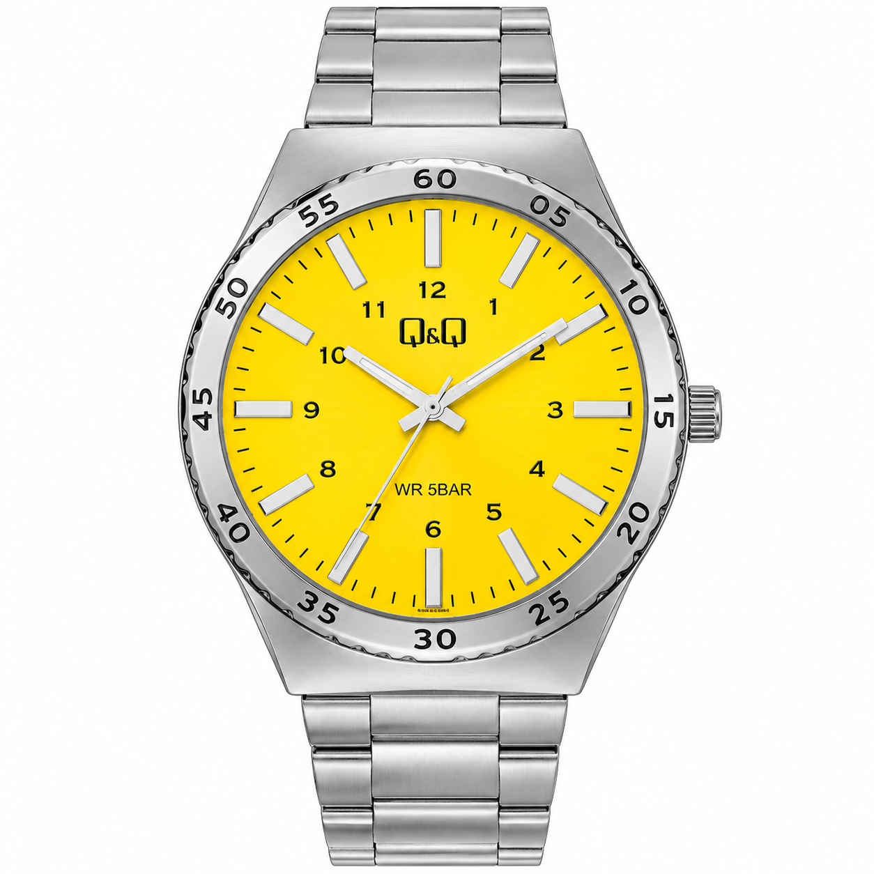 Reloj Q&Q para caballero - Q70B-003PY - plateado con esfera amarilla