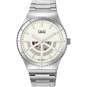 Reloj Q&Q para caballero – Q71B-001PY – plateado con esfera blanca
