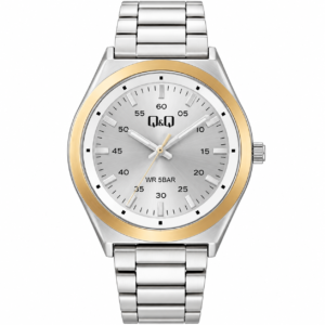 Reloj Q&Q para caballero – Q80B-003PY – plateado con esfera blanca