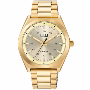 Reloj Q&Q para caballero – Q80B-004PY – dorado con esfera crema