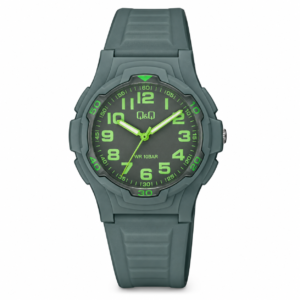 Reloj Q&Q para caballero – V31A-006VY – gris con detalles verdes