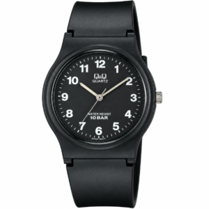 Reloj Q&Q para caballero – VP46J004Y – correa negra y esfera blanca con detalles verdes