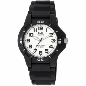 Reloj Q&Q para caballero – VQ84J001Y – correa negra y esfera blanca