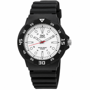 Reloj Q&Q para caballero – VR18J004Y – correa negra y esfera blanca con cronógrafos