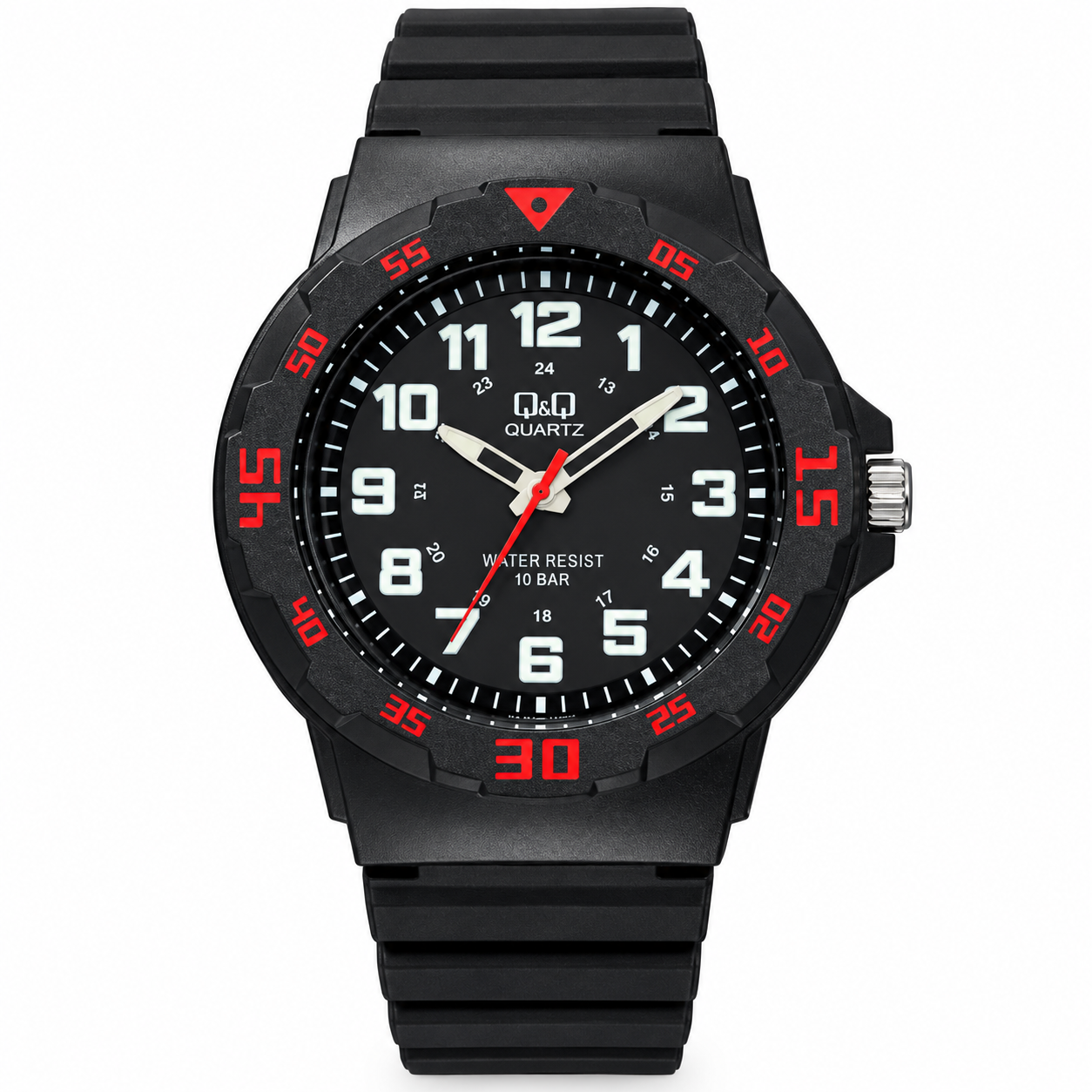Reloj Q&Q para caballero - VR18J006Y - correa negra con detalles rojos