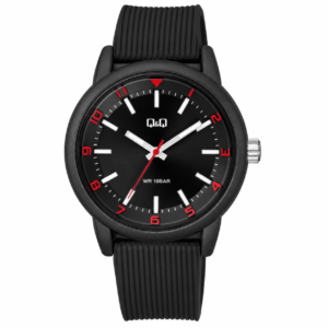 Reloj Q&Q para caballero – VR52-013Y – correa negra con detalles rojos